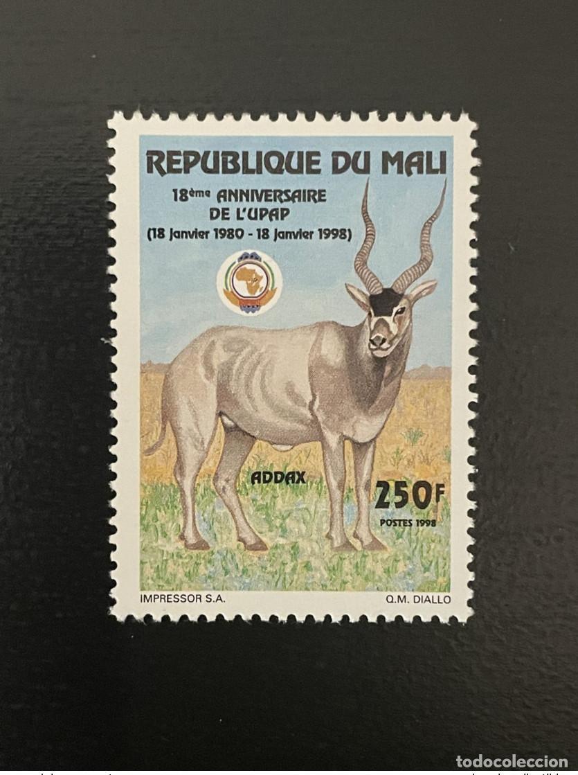 Sellos: Mali 1998 mayo 1973 18 a&ntilde;os Jahre ans PAPU UPAP Fauna Addax Mapa de MNH
