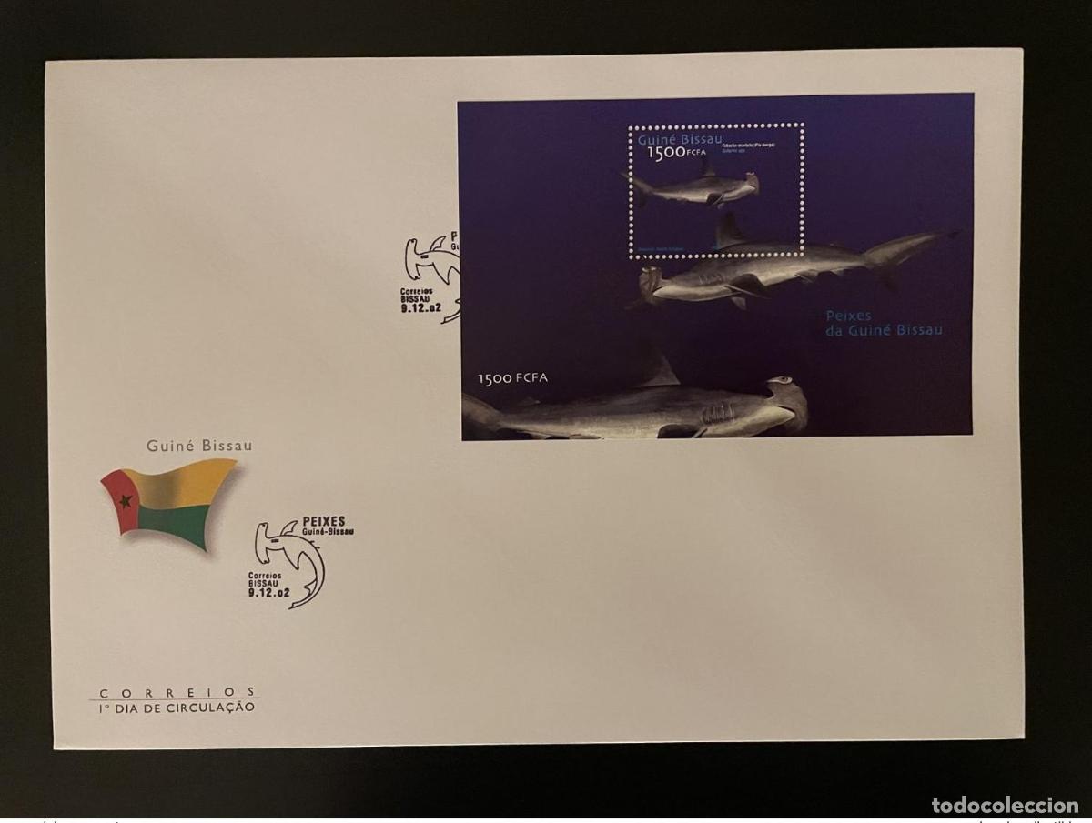 Sellos: Guinea-Bis&aacute;u 2002 Mi. Bl. 380 FDC Fische Fish Peces Tibur&oacute;n martillo