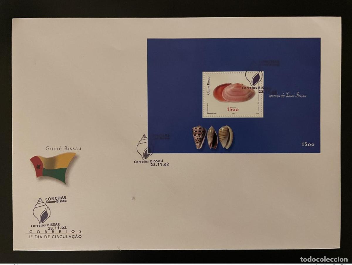 Sellos: Guinea-Bis&aacute;u 2002 Mi. Bl. 379 FDC molusco Weichtier Shell concha de mejill&oacute;n