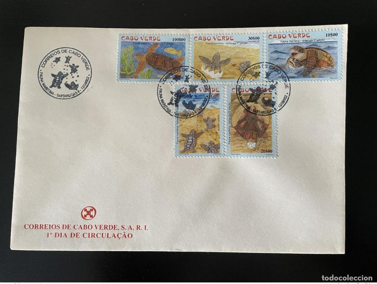Sellos: Cabo Verde 2002 Mi. 809 - 813 FDC Tartarugas Tortugas Reptiles