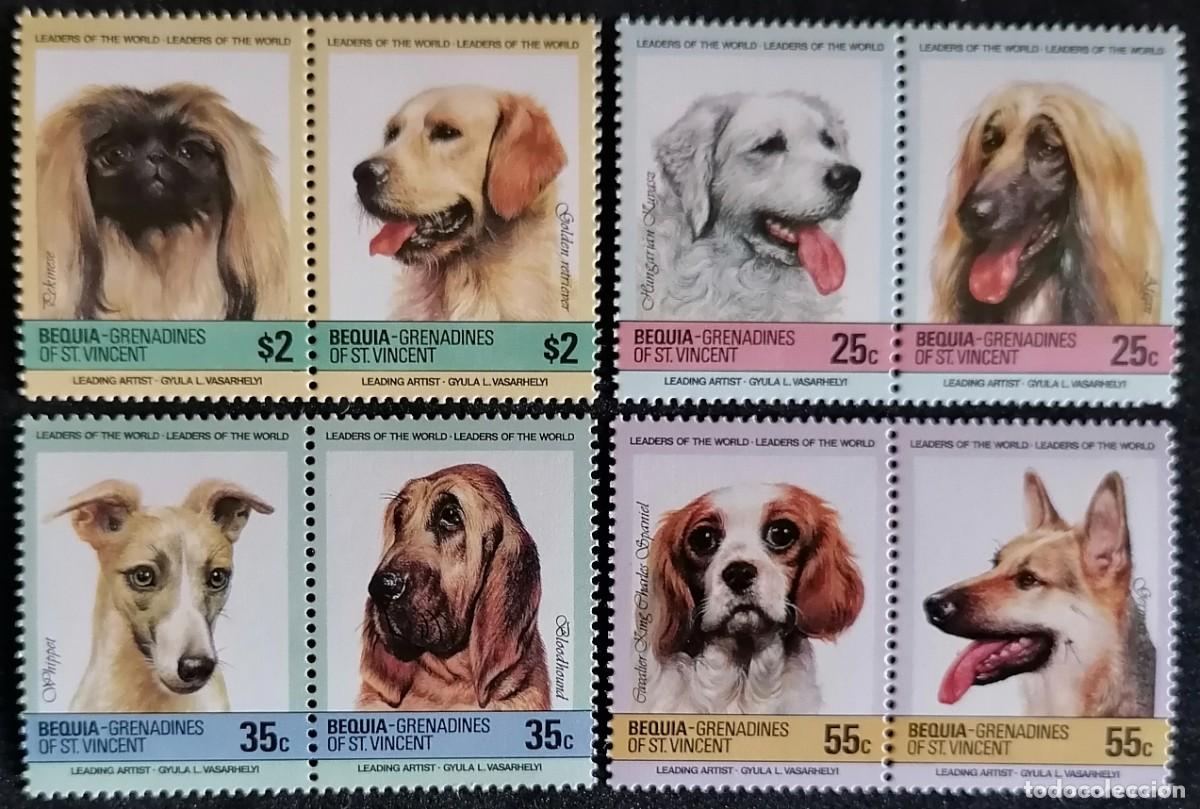 Sellos: BEQUIA 1985 - RAZAS CANINAS .