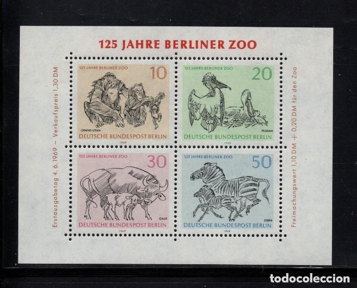 Sellos: Berlin 1969 HB Ivert 2 *** 125&ordm; Aniversario del ZOO de BERLIN - Fauna