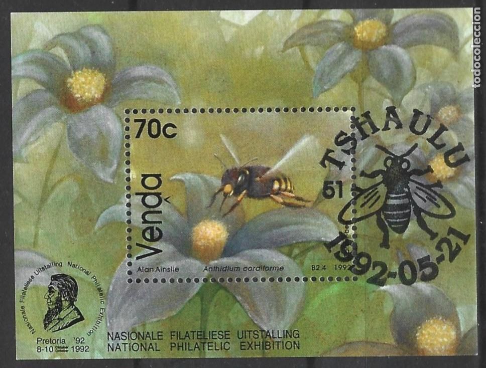 Sellos: VENDA - &Aacute;FRICA DEL SUR - 1992 - EXPOSICI&Oacute;N DE FILATELIA, ABEJAS, INSECTOS Y ENTOMOLOG&Iacute;A - USO