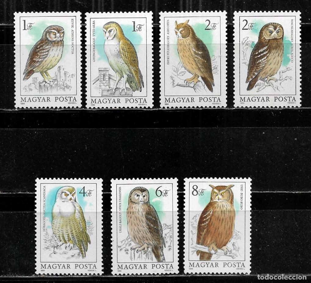 Sellos: HUNGRIA 1984, SERIE Ivert 2952/58 - TEMA FAUNA - PROTECCI&Oacute;N A LA NATURALEZA. MNH.