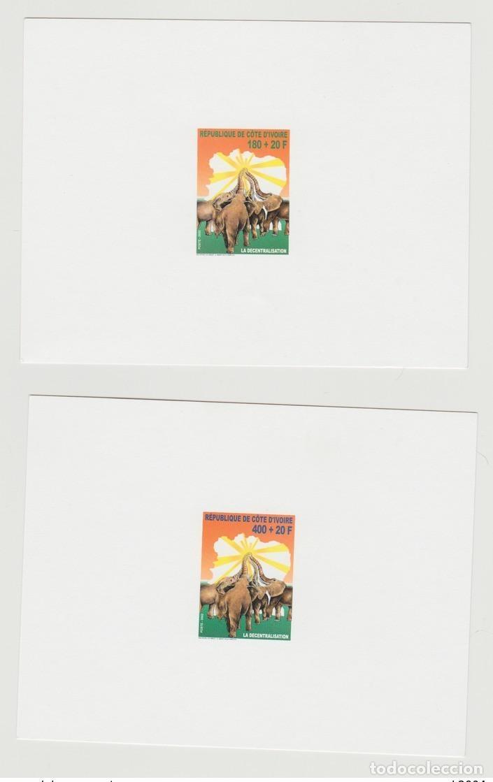 Sellos: Costa de Marfil 2002 Mi. 1298 - 1299 Proof Lujo Descentralizaci&oacute;n Elephant Wildlife