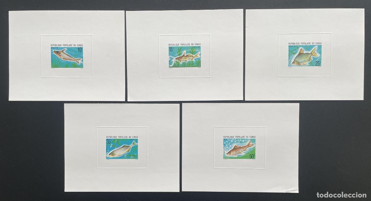 Sellos: Congo 1977 Mi. 564 - 568 peces a prueba de lujo y fauna acu&aacute;tica
