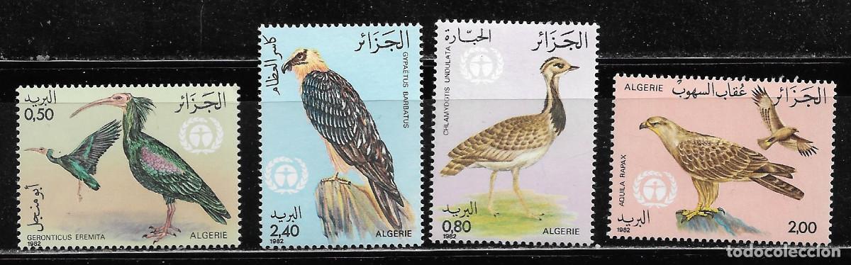 Sellos: ARGELIA 1982, SERIE Ivert 772/75 - TEMA FAUNA - AVES RAPACES. MNH.