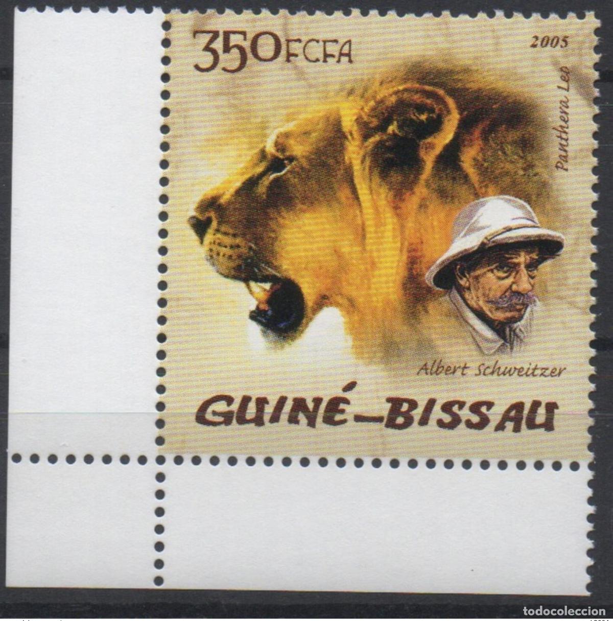 Sellos: Guinea-Bis&aacute;u 2005 Mi. 2818 Albert Schweitzer Lion L&ouml;we Fauna