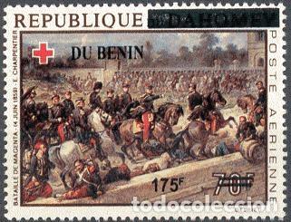 Briefmarken: Ben&iacute;n 2008 Mi. 1430 sobrecargado Cruz Roja Batalla Magenta pintura