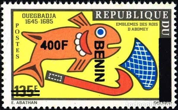 Sellos: Ben&iacute;n 2009 Mi. 1584 sobrecargado 400F Ouegbadja emblemas reyes Abomey