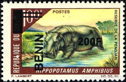 Sellos: Ben&iacute;n 2009 Mi. 1499 sobrecargado hipop&oacute;tamo reserva Pendjari fauna