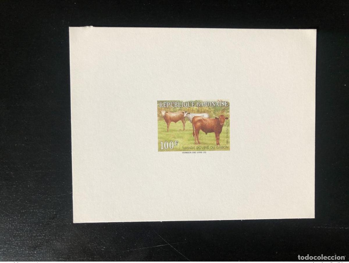 Sellos: Gab&oacute;n 1992 Mi. 1133 &iexcl;Prueba de lujo carne bovina vacuno rara!