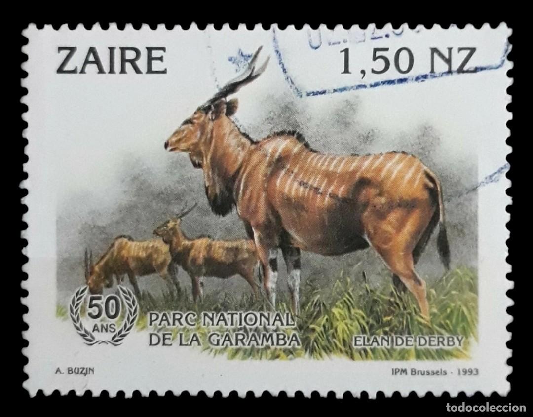 Sellos: ZAIRE 1993 L Aniversario del parque nacional de Garamba. USADO.