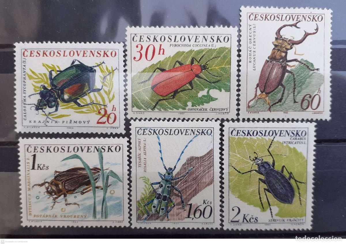 Sellos: CHECOSLOVAQUIA n&ordm; 1245/50** Insectos. Cole&oacute;pteros. Serie completa
