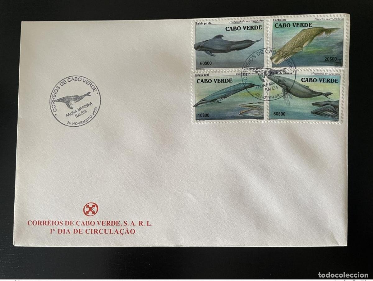 Sellos: Cabo Verde 2003 Mi. 834 - 837 FDC Baleia Wal Baleine Ballena Fauna marina y