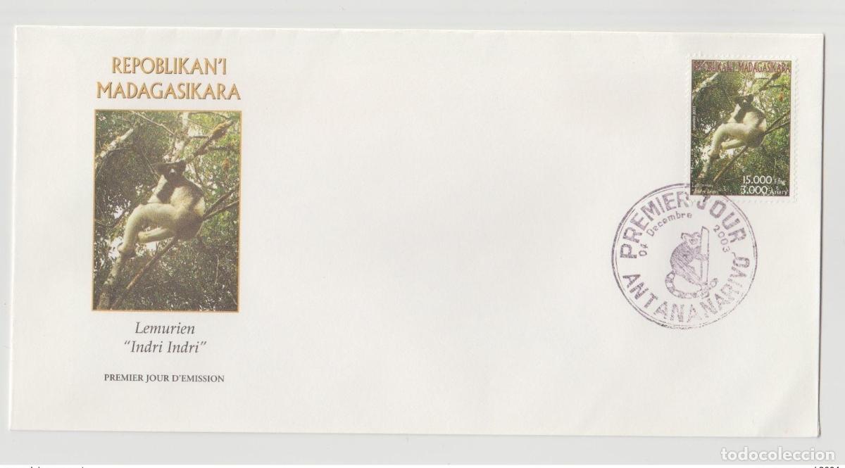 Sellos: Madagascar 2003 FDC 1er d&iacute;a Mi. 2606 Fauna Lemur Lemurien animales