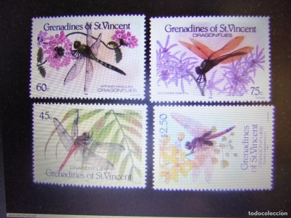 Sellos: L 141 GRENADINES OF ST VINCENT 1986 / FAUNE INSECTOS LIBELLULES / YVERT 479 / 482 MNH