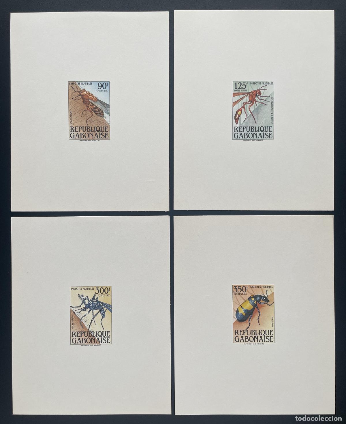 Sellos: Gab&oacute;n 1983 Mi. 882 - 885 a prueba de lujo plagas insectos mosquitos