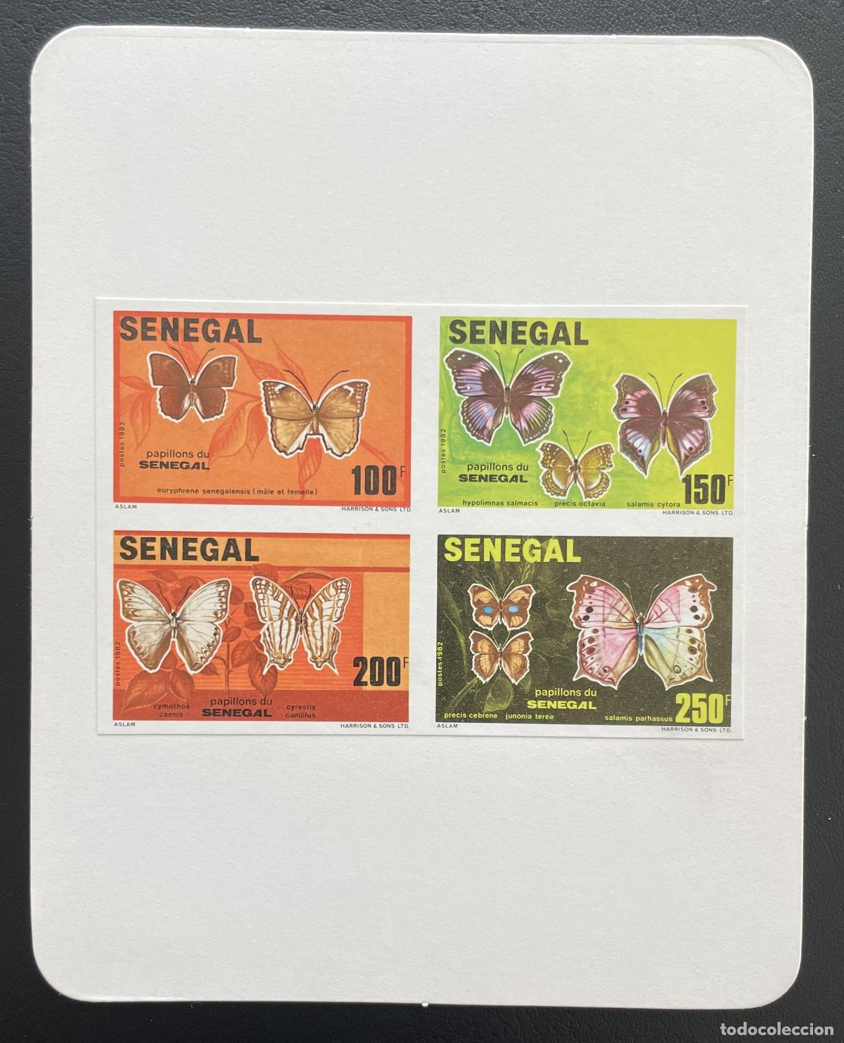 Sellos: Senegal 1982 Mi. Bl. 41 a prueba de lujo: mariposas y vida silvestre