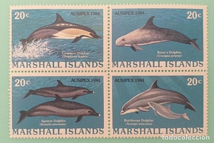 Sellos: Sellos Fauna Marina Islas Marshall 1984 55/58 4v. Nuevos
