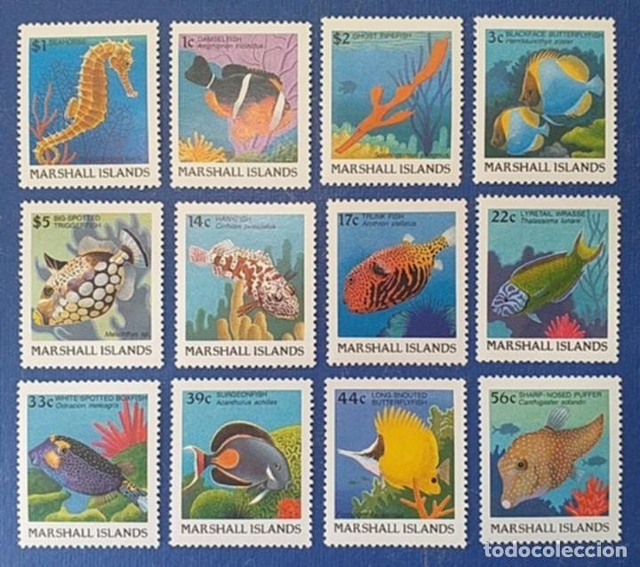 Sellos: Sellos Fauna Marina Islas Marshall 1988 Peces 12v. Nuevos