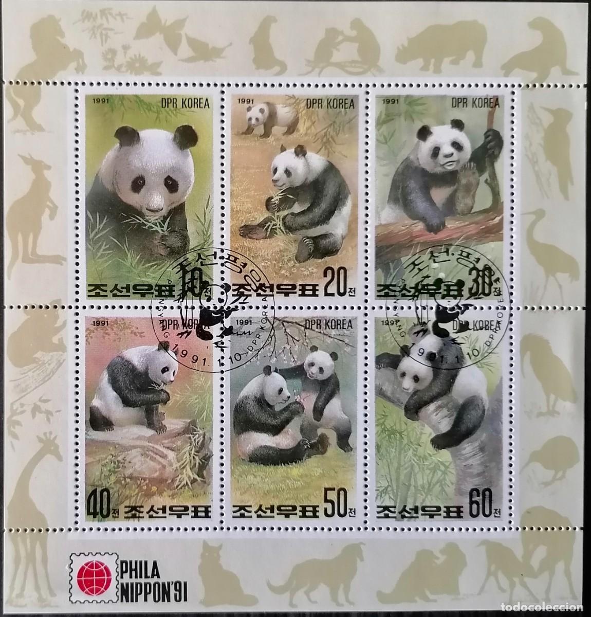 Sellos: COREA 1991 - HB PANDAS / PHILANIPPON .