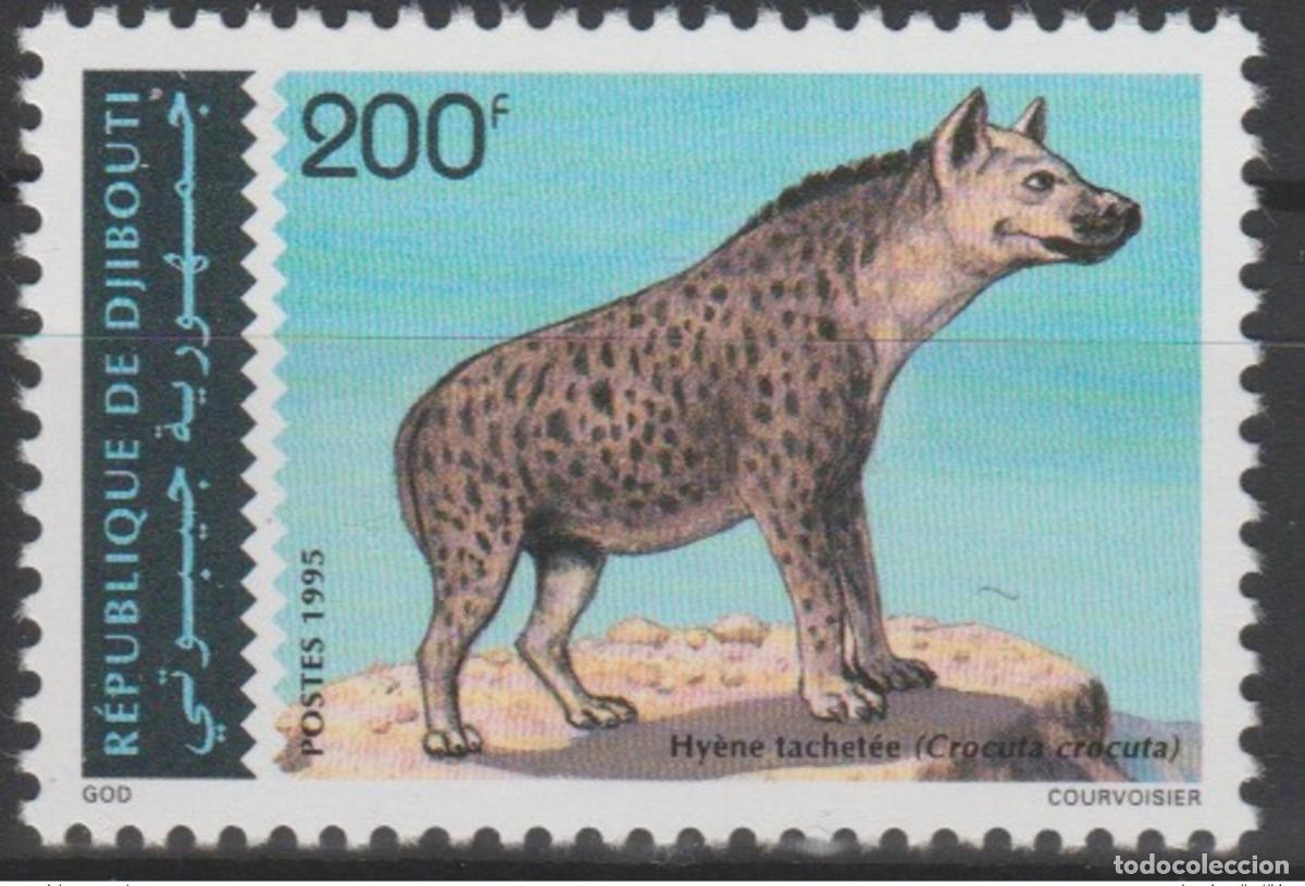 Sellos: Yibuti 1995 Mi. 614 fauna Hiena manchada (Crocuta