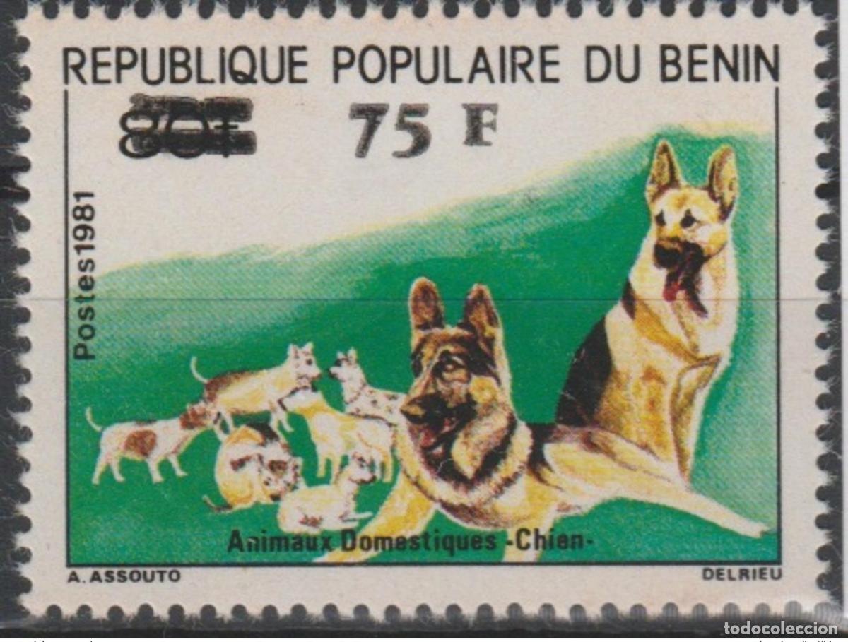 Sellos: Benin 1983 Mi. 311 Pastor alem&aacute;n Rex perro vida silvestre sobreimpresi&oacute;n MNH**