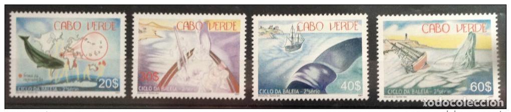 Sellos: Cabo Verde 2007 - Ciclo da Baleia II serie Whale Wal boat 4 val. 5 MNH