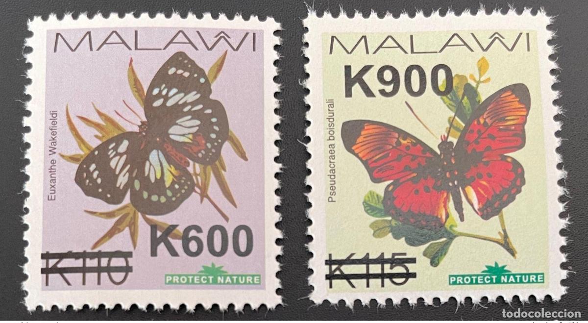 Sellos: Malawi 2020 Mi. 1052/1053 Sobrecargadas Butterflies Bold MNH**