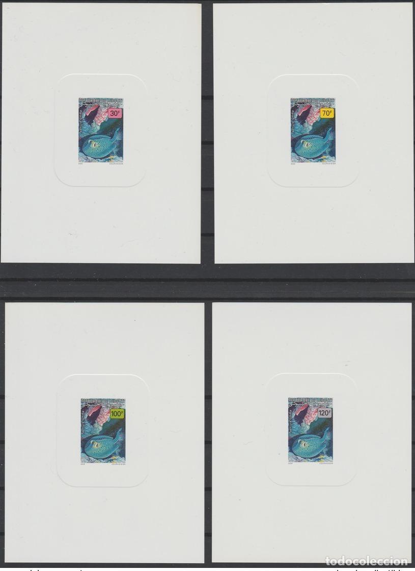 Sellos: Yibuti 1990 Mi. A-D 535 Deluxe Proof: pez raya y fauna marina