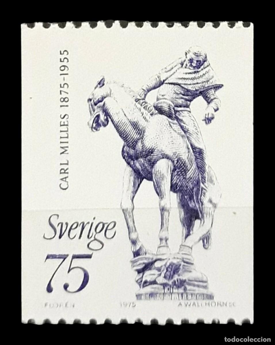 Sellos: SUECIA 1975 Efem&eacute;rides - Caballos. NUEVO - MNH