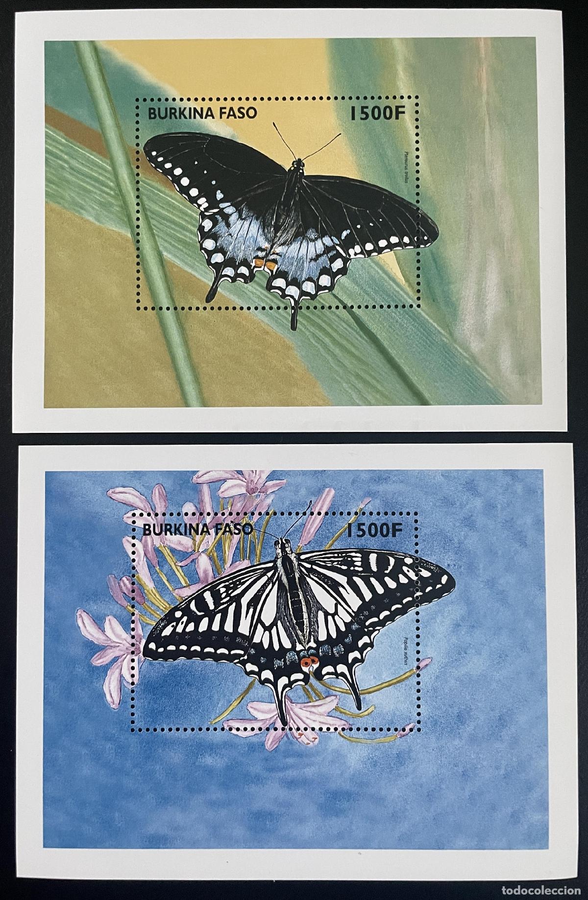 Sellos: Burkina Faso 1998 YT Bl. 70-71 Mariposas Insectos Fauna Lepid&oacute;pteros