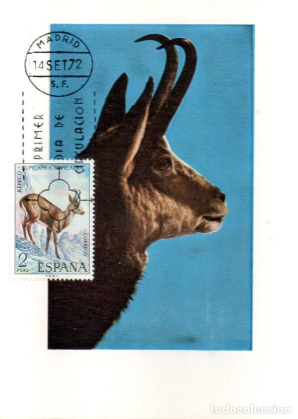 Sellos: EDIFIL 2103, REBECO, TARJETA MAXIMA DE PRIMER D&Iacute;A DE 14-9-1972