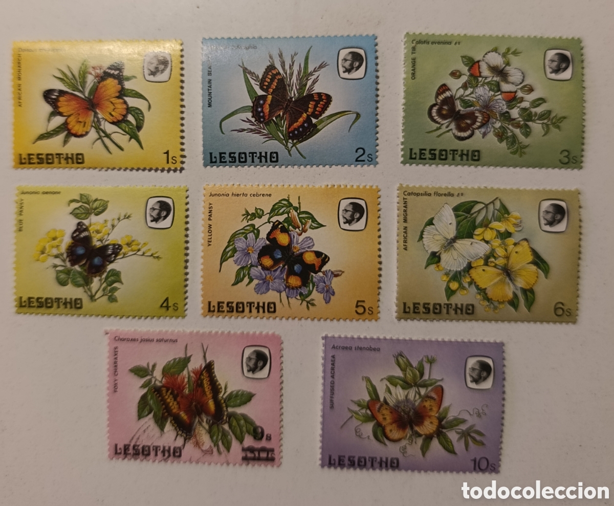 Sellos: LESHOTO sellos mariposas a&ntilde;o 1984