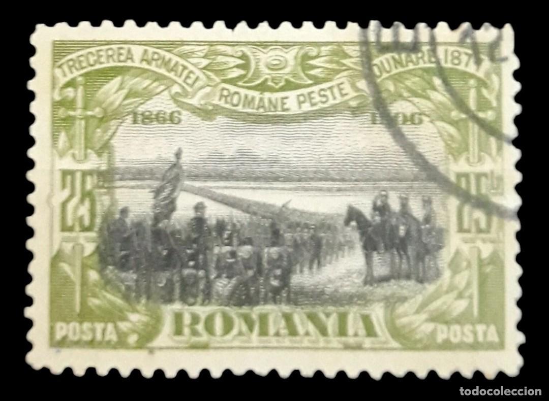 Sellos: RUMANIA 1906 Caballos - 40 Aniversario de la coronaci&oacute;n del rey Carol I. USADO.
