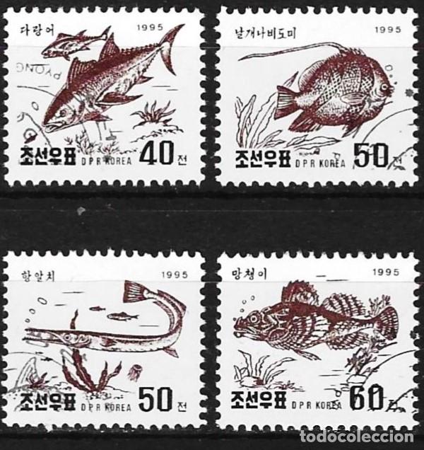 Sellos: Corea del Norte 1995 - Mi 3765 a 3768 - YT 2598 a 2601 - Peces