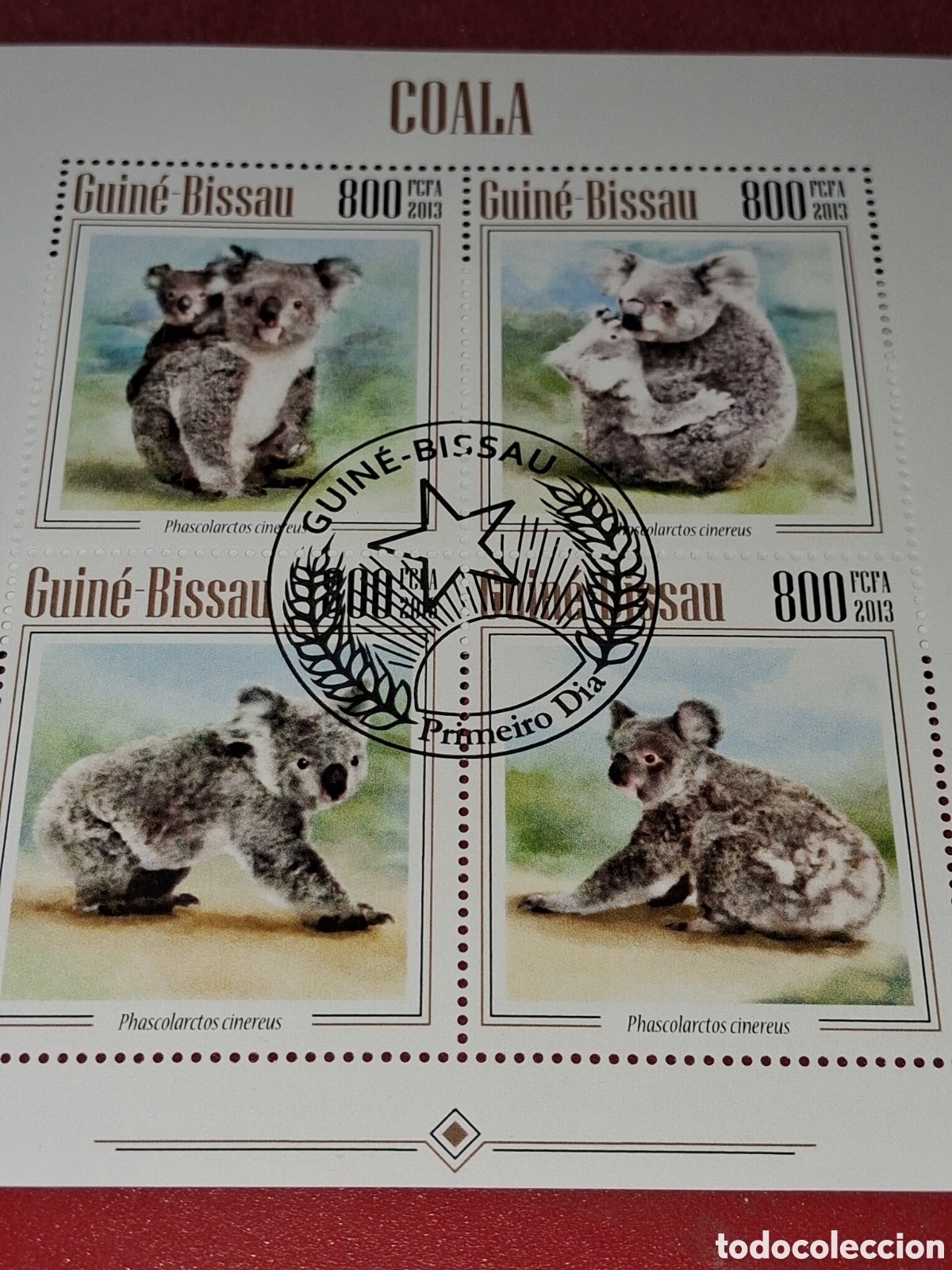 Sellos: HB Guinea Bissau mtdo 2013. Animales salvajes. Fauna. Mapache. Marsupiales. Mam&iacute;fero.