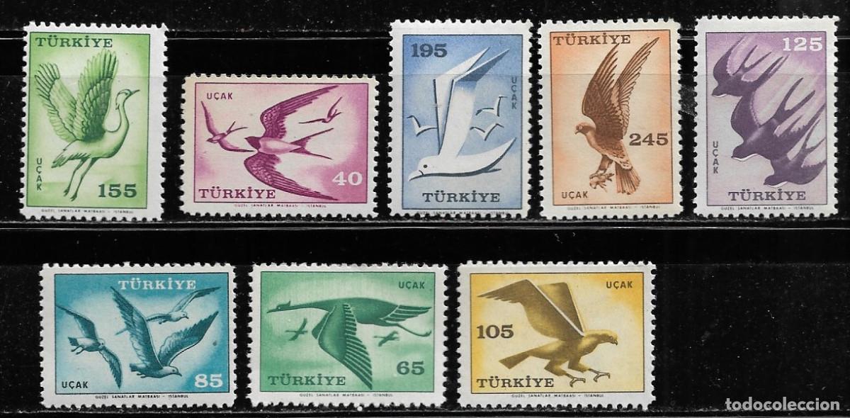 Sellos: TURQUIA 1959, Ivert A-39/46 - FAUNA - AVES. MNH.
