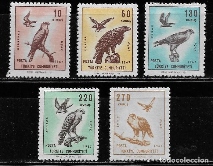 Sellos: TURQUIA 1967, Ivert A-47/51 - FAUNA - AVES DE PRESA. MNH.