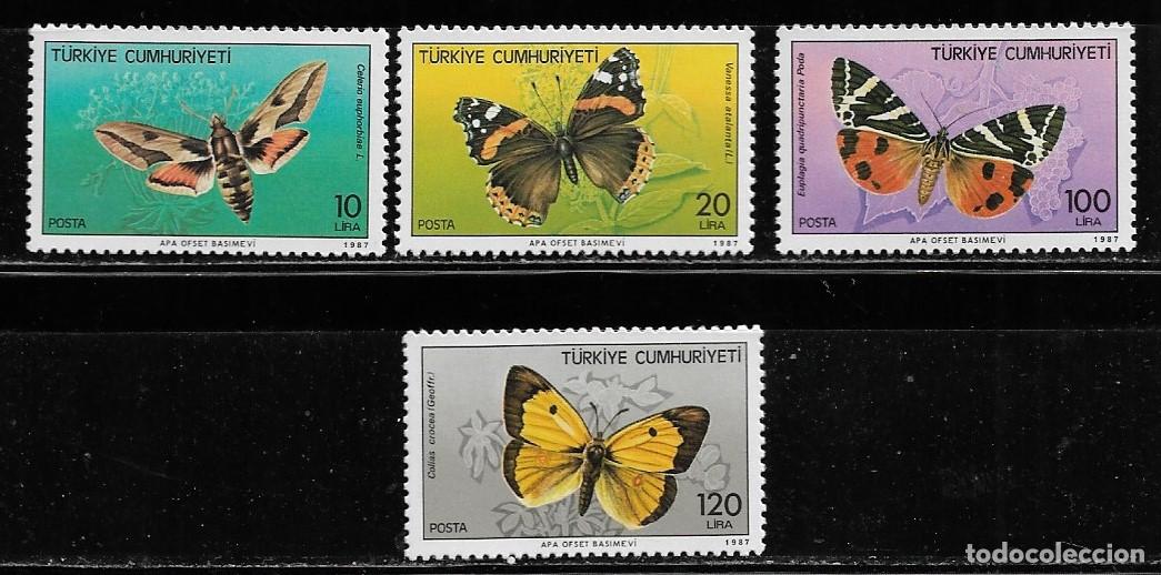 Sellos: TURQUIA 1987, Ivert 2525/28 - FAUNA - MARIPOSAS. MNH.