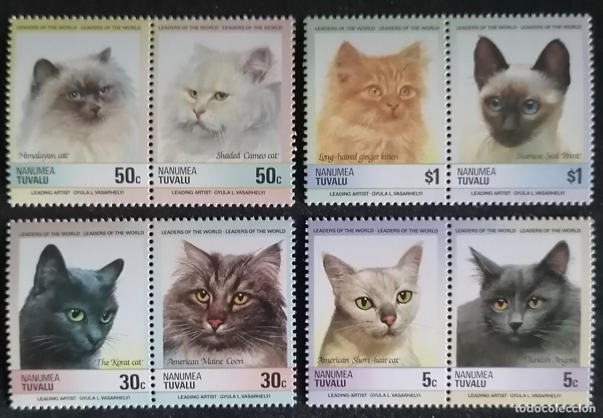Sellos: NANUMEA TUVALU 1985 - GATOS .