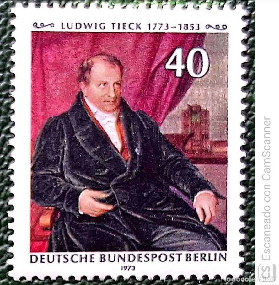 Sellos: Berl&iacute;n. 414 Ludwig Tieck. 1973. Sellos nuevos y numeraci&oacute;n Yvert.