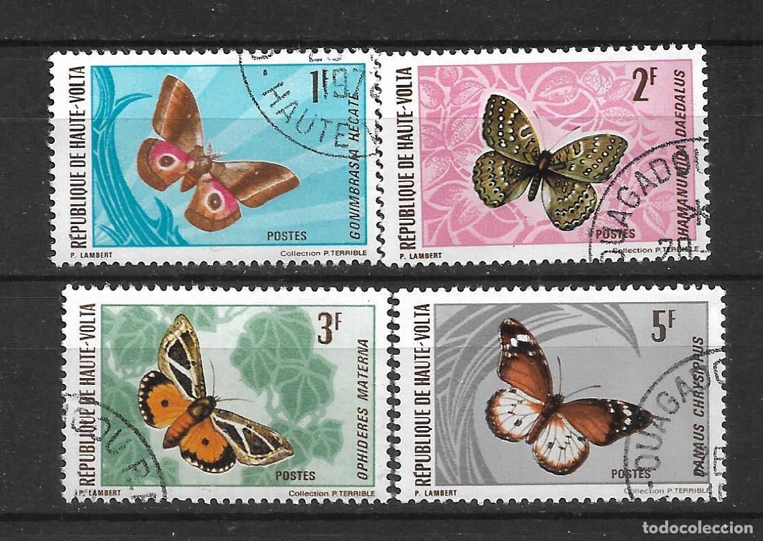 Sellos: alto volta 4 sellos usado mariposas - 19/15