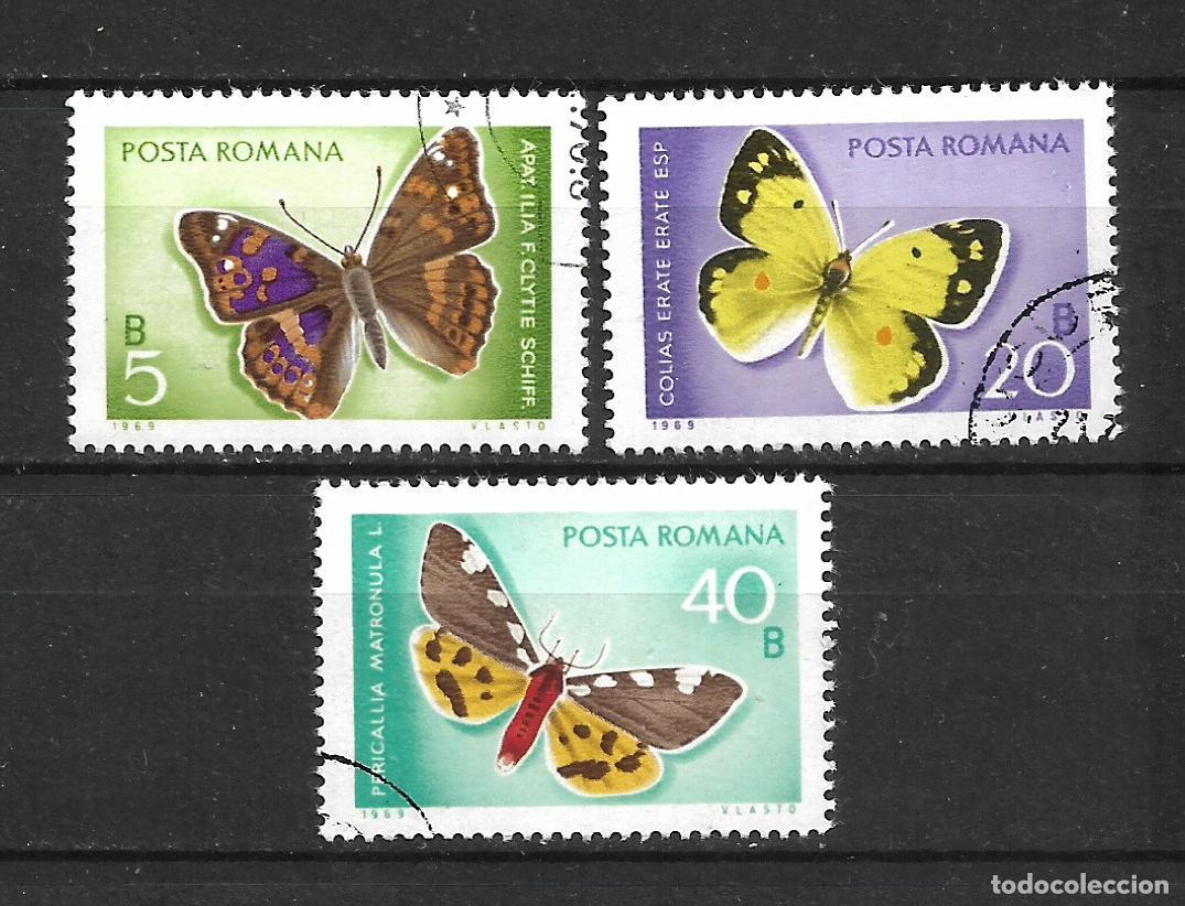 Sellos: rumania 3 sellos usado mariposas - 19/16