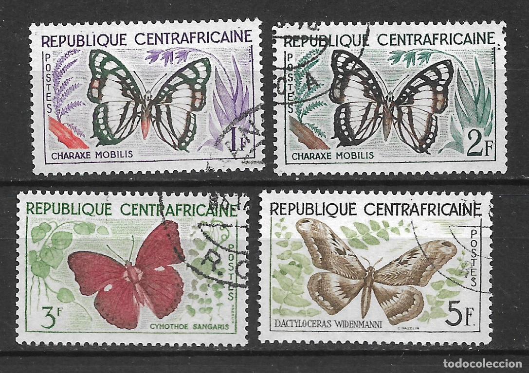 Sellos: republica centroafricana 4 sellos usado mariposas - 19/16