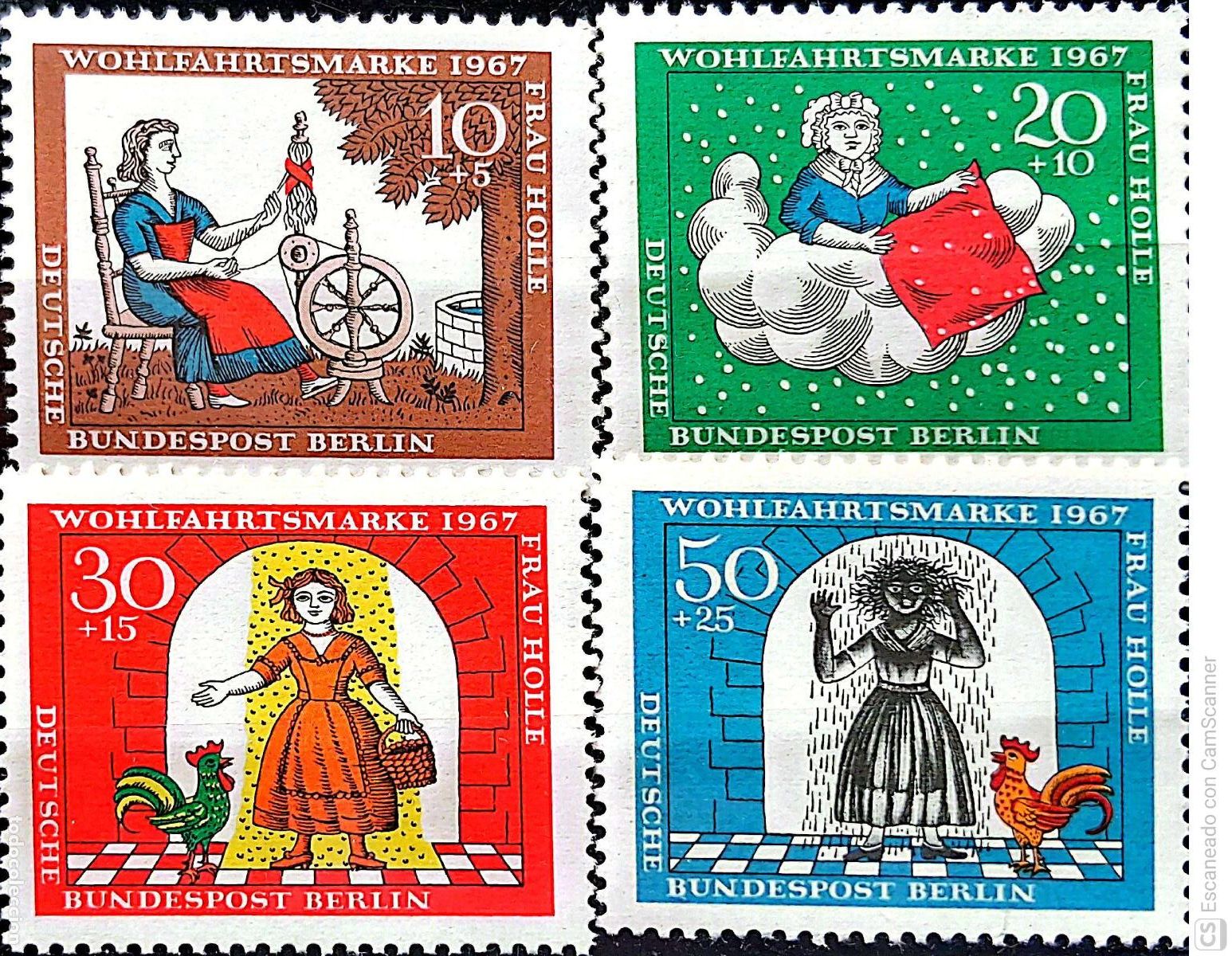 Sellos: Berl&iacute;n. 285/88 Cuento Hada Holle de Grimm. 1967. Sellos nuevos y numeraci&oacute;n Yvert.