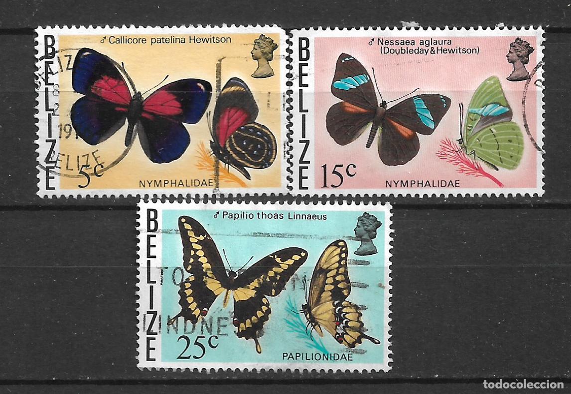 Sellos: belize 3 sellos usado mariposas - 19/16