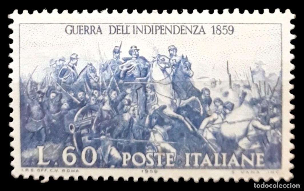 Sellos: ITALIA 1959 Caballos - Centenario de la guerra de independencia NUEVO - MNH **.