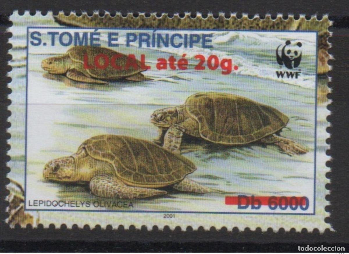 Sellos: Santo Tom&eacute; y Pr&iacute;ncipe 2001/2009 Encuesta de fauna reptiles WWF. Tortuga Mi. Es in&eacute;dito